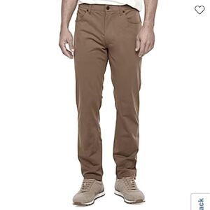 Nwt Stylus 5 Pocket Mens Slim Fit Flat Front Pants in military olive